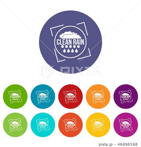 Clean rain icons set vector color Clean rain icons set vector color 46896588