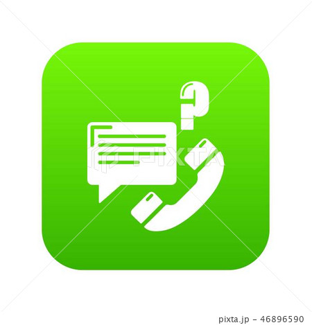 Telephone calls icon green vector Telephone calls icon green vector 46896590