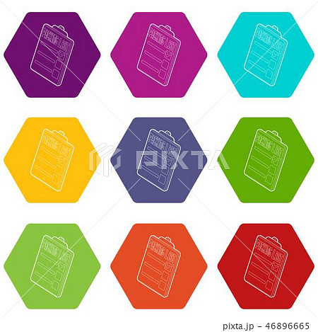 Clipboard with packing list icons set 9 vector 46896665