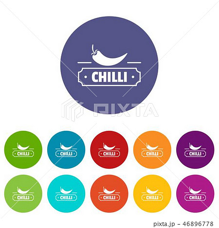 Chilli spice icons set vector color Chilli spice icons set vector color 46896778