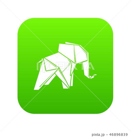 Origami elephant icon green vector 46896839