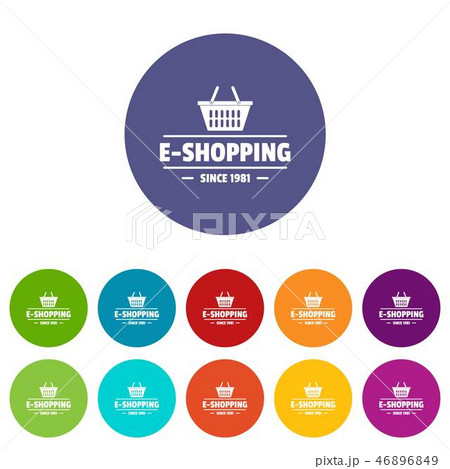 E shipping icons set vector color 46896849