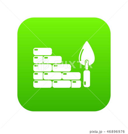 Brick wall icon green vector 46896976