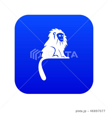 Hairy monkey icon digital blue Hairy monkey icon digital blue 46897077