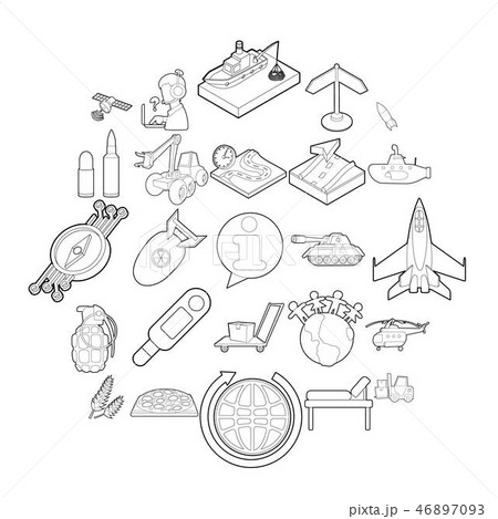 Supply icons set, outline style Supply icons set, outline style 46897093