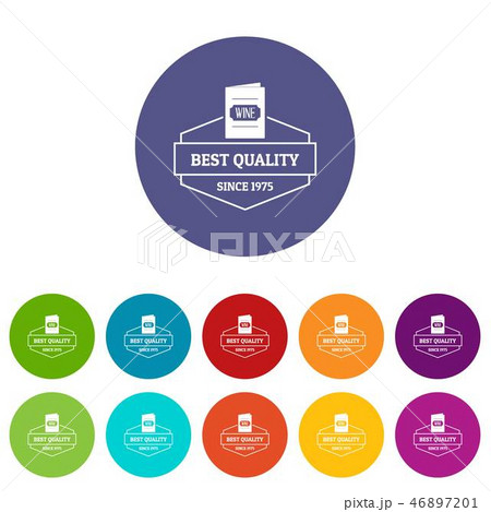 Wine menu icons set vector color 46897201