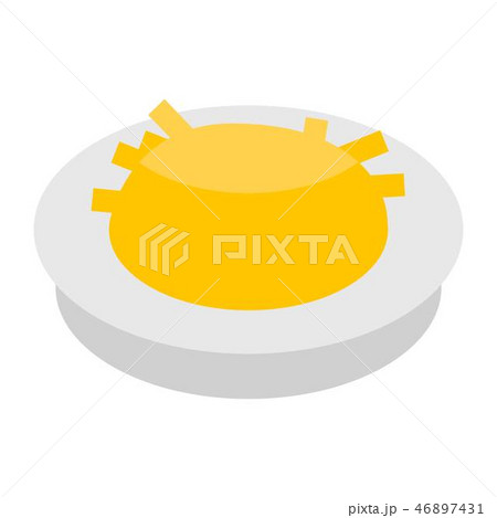 French fries on plate icon, isometric style 46897431