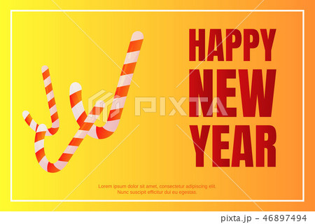 Happy new year candy stick concept background, isometric style 46897494