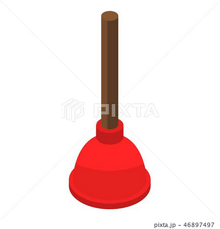 Toilet plunger icon, isometric style Toilet plunger icon, isometric style 46897497