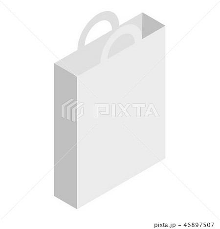 White paper hand bag icon, isometric style 46897507