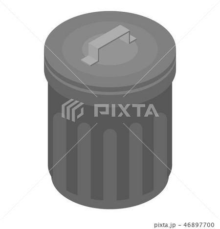 Metal garbage bin icon, isometric style Metal garbage bin icon, isometric style 46897700