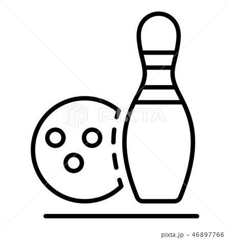 Bowling recreation icon, outline style 46897766