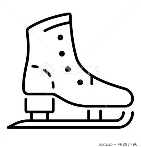 Skates boot icon, outline style 46897796