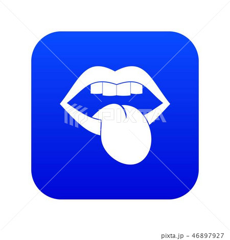 Rock emblem icon digital blue 46897927