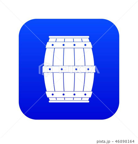 Wooden barrel icon digital blue Wooden barrel icon digital blue 46898164