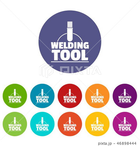 Welder worker icons set vector color Welder worker icons set vector color 46898444