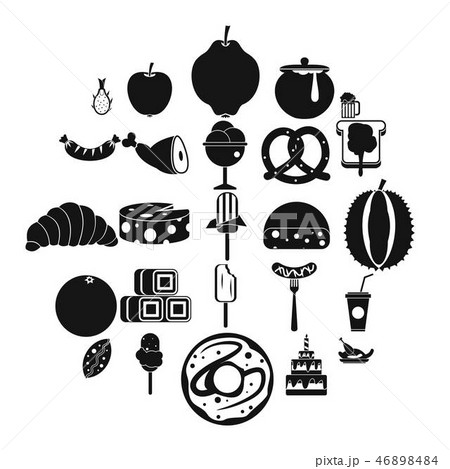 Treats icons set, simple style 46898484