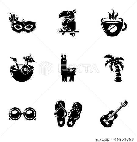Sunrise icons set, simple style Sunrise icons set, simple style 46898669