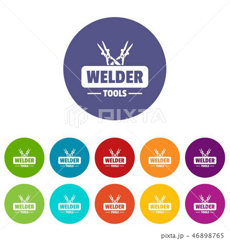 Welder work icons set vector color 46898765