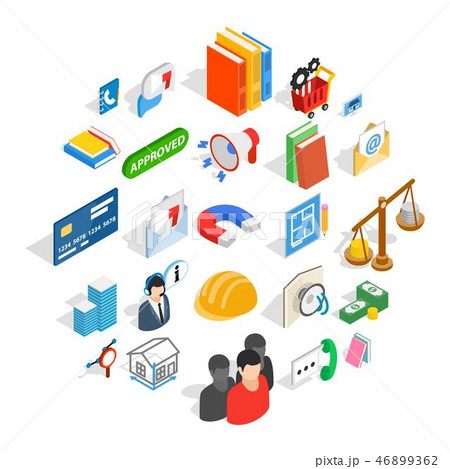 Brigade icons set, isometric style 46899362
