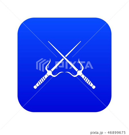 Pair of Sai icon digital blue 46899675