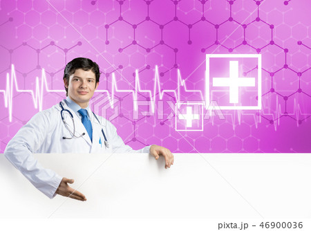 Doctor with banner Doctor with banner 46900036