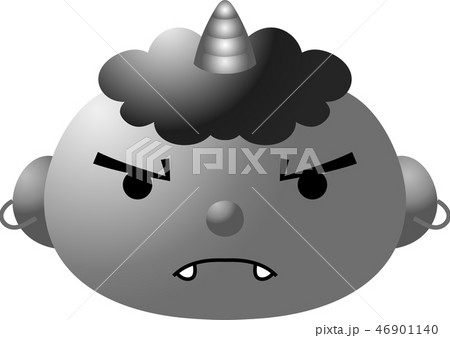 鬼 節分 お面 豆まき かわいい グラデーション イラストのイラスト素材 46901140 Pixta