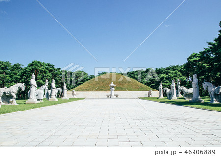 北朝鮮 世界遺産 高句麗古墳群 東明王陵 の写真素材