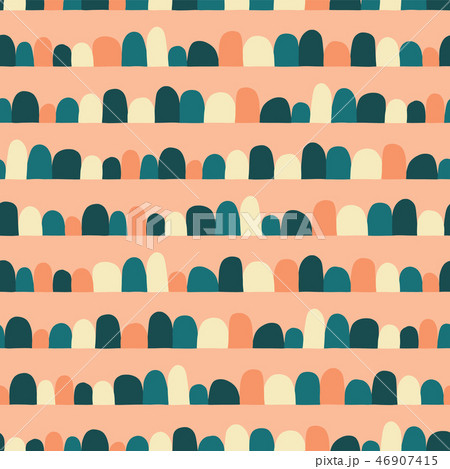 Horizontal lined up half circles vector pattern 46907415