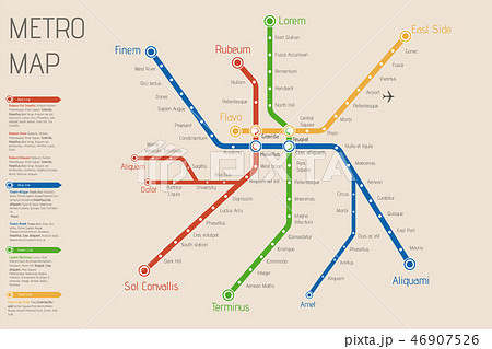 Realistic city  metro  map. Vector background illustration. Abst 46907526