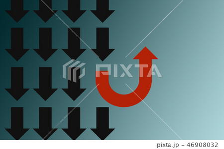 Different thinking concept with u turn arrow Different thinking concept with u turn arrow 46908032