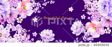 透明水彩 水彩画 花 46909040