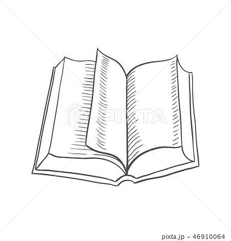 open book design black drawing - Stock Illustration [25156539] - PIXTA