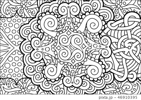 Coloring book page with beautiful abstract pattern Coloring book page with beautiful abstract pattern 46910395