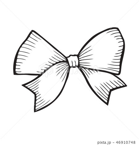 Sketch Bow With Ribbon Sketch Bow With Ribbon 46910748