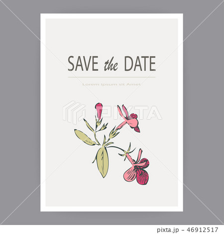 Botanical fuchsia wedding invitation card design Botanical fuchsia wedding invitation card design 46912517