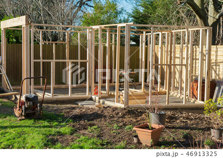 Unfinished built of summer house 46913325