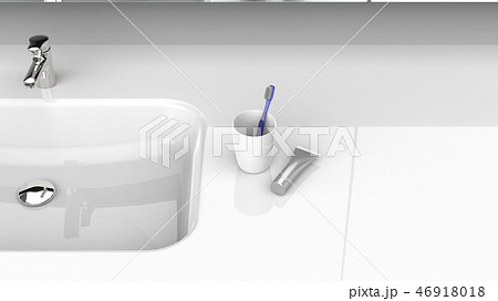 洗面所 歯ブラシ 正面のイラスト素材