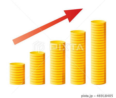 お金 コイン ゴールド グラフ のイラスト素材 [46918405] - PIXTA