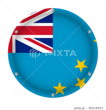 round metallic flag of Tuvalu with screws round metallic flag of Tuvalu with screws 46918932