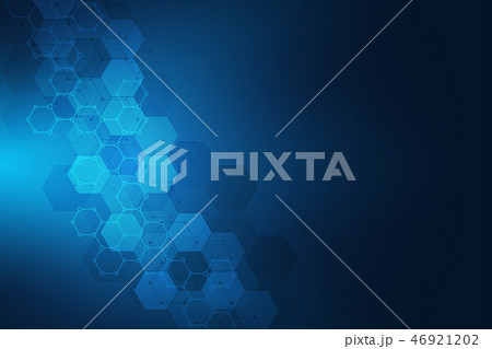 Geometric background texture with molecular structures and chemical engineering. Abstract background 46921202