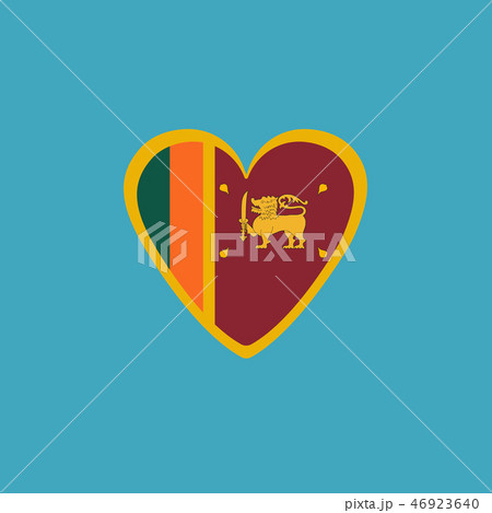 Sri Lanka flag icon in heart shape in flat design Sri Lanka flag icon in heart shape in flat design 46923640