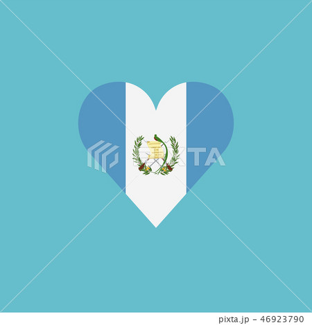 Guatemala flag icon in heart shape in flat design 46923790