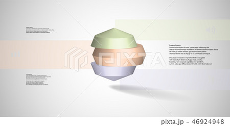 3D illustration infographic template with round octagon divided to three parts 46924948