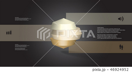 3D illustration infographic template with round octagon divided to three parts 46924952