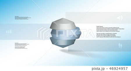 3D illustration infographic template with round octagon divided to three parts 3D illustration infographic template with round octagon divided to three parts 46924957