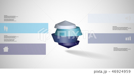 3D illustration infographic template with round octagon divided to four parts 46924959