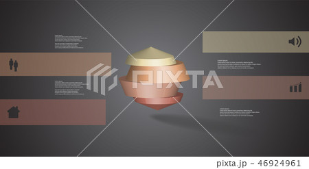 3D illustration infographic template with round octagon divided to four parts 46924961
