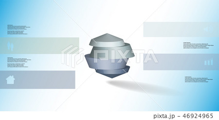 3D illustration infographic template with round octagon divided to four parts 3D illustration infographic template with round octagon divided to four parts 46924965