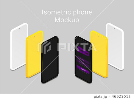 Phone Mockups isometric minimalist style. 46925012
